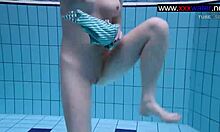 Anetta the flirty stripling in a wonderful swim-suit