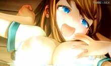 Ein junger Futanari fickt einen vollbusigen Teenager in einem 3D-Porno!